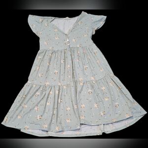 Jessica Simpson Women's L, Green Dress. w/ Floral Print: Cottagecore Fairycore